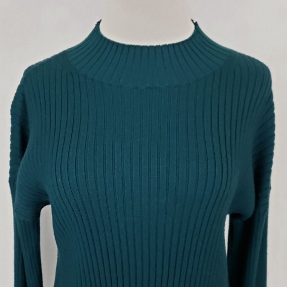 Banana Republic Women's Large Mock Neck Long Sleeve Sweater Green - Picture 7 of 9